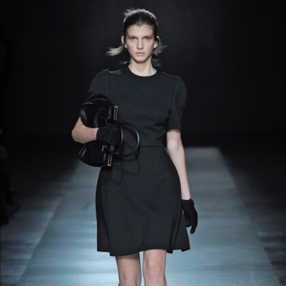 Prada Runway Black Wool Dress